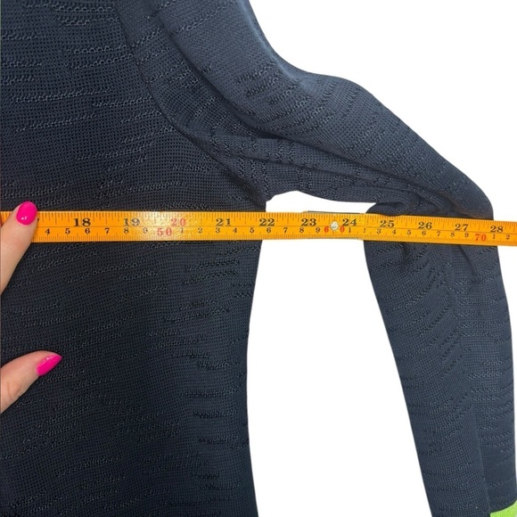 Ming Wang Business Casual Open Front Navy Blue Stripe Cardigan Size Medium - Picture 10 of 12